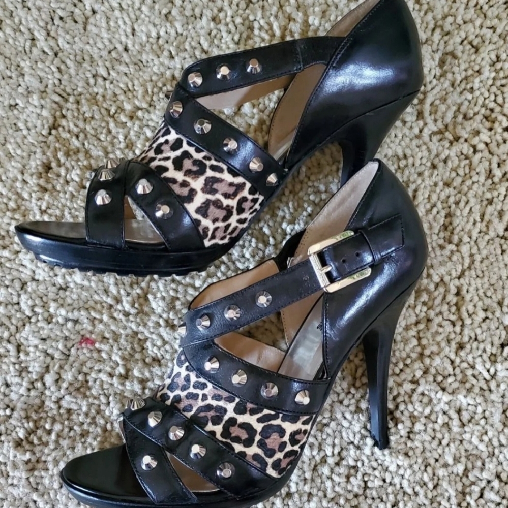 Michael Kors Leopard Shoes Heels 7.5